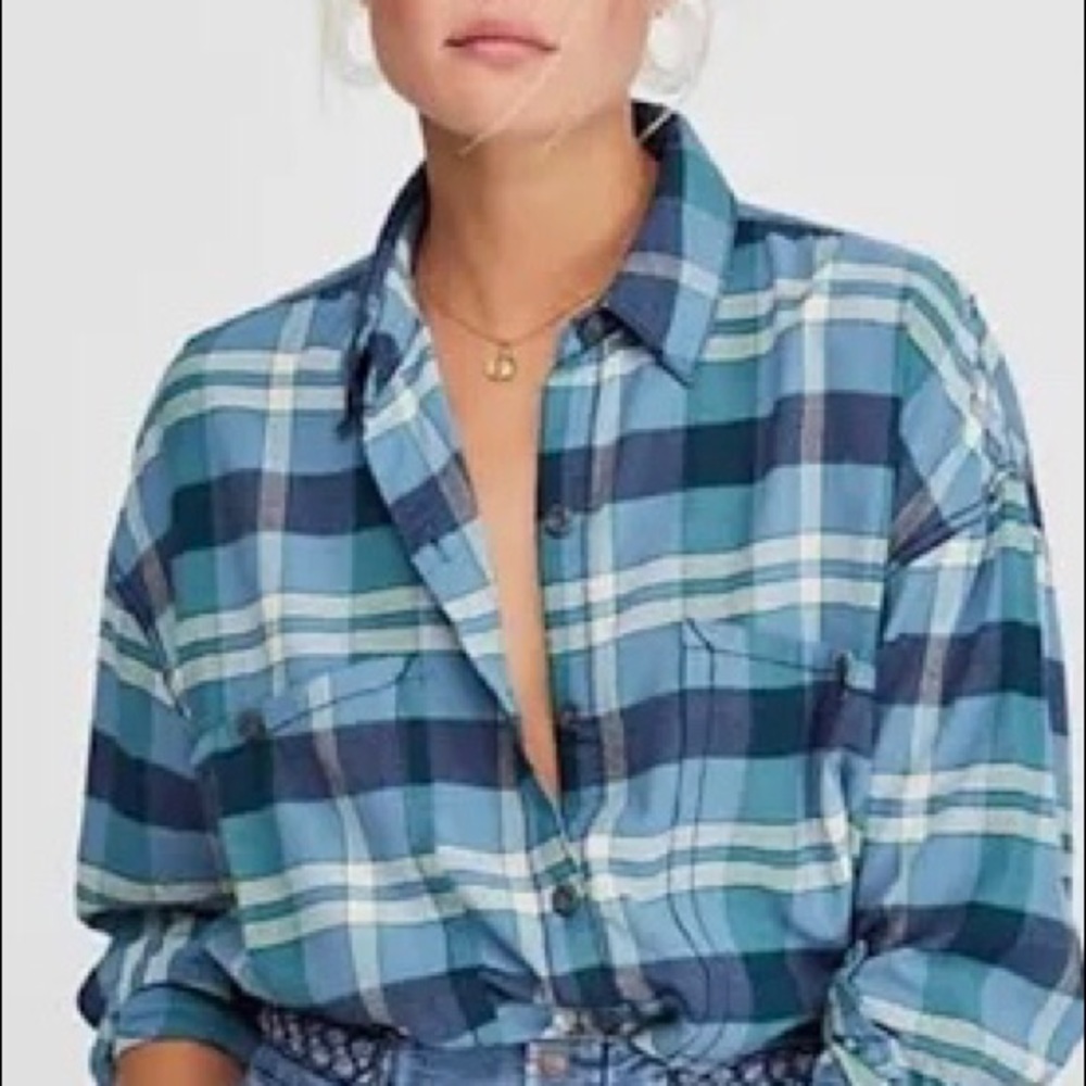 Free People plaid shirt